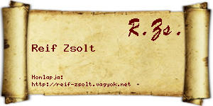 Reif Zsolt névjegykártya